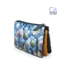 Monedero de piel Belmonte paisaje azul/multicolor de mujer online