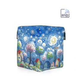 Cartera de piel pequeña Belmonte paisaje azul/multicolor de mujer tienda online