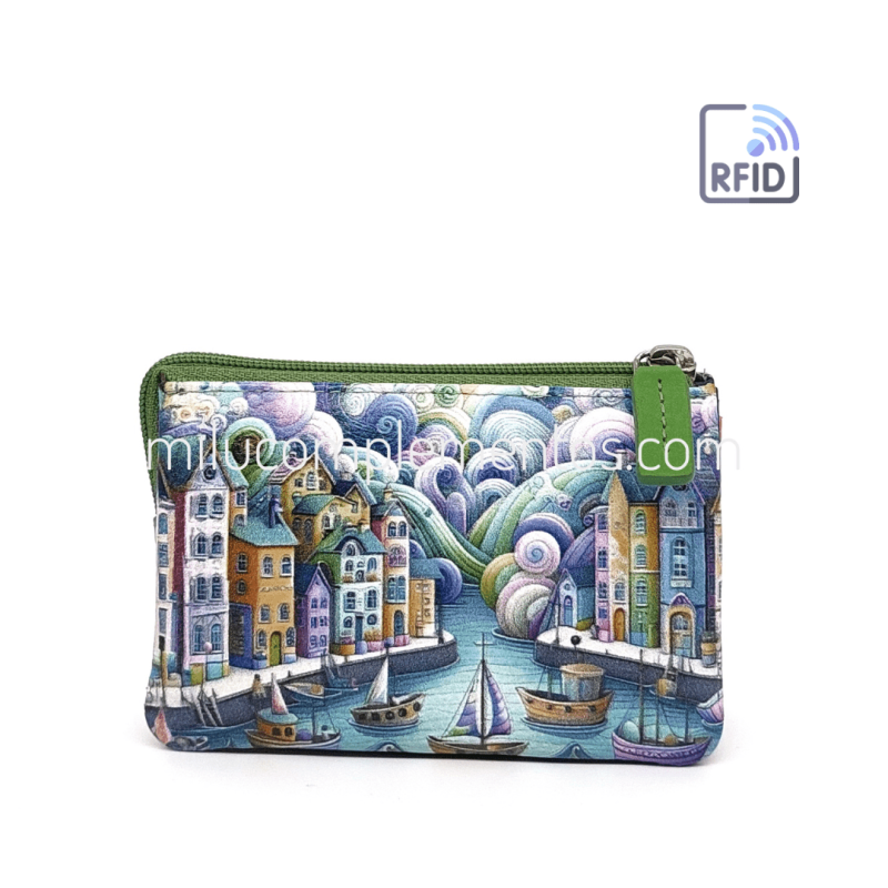 Monedero de piel Belmonte paisaje multicolor de mujer