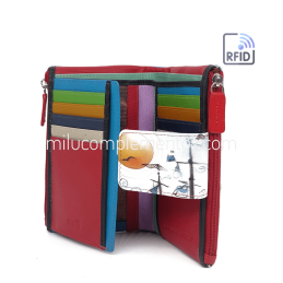 Cartera de piel mediana Belmonte paisaje azul/multicolor de mujer nueva temporada