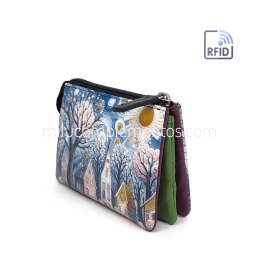 Monedero de piel Belmonte paisaje azul/multicolor de mujer tienda online