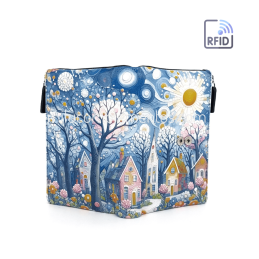 Cartera de piel mediana Belmonte paisaje azul/multicolor de mujer colección primavera verano 2025