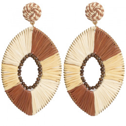 Pendientes largos Tantrend color marrón primavera