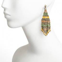 Pendientes largos Tantrend color verde multicolor tienda online