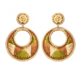 Pendientes tamaño medio Tantrend color marrón multicolor nueva temporada