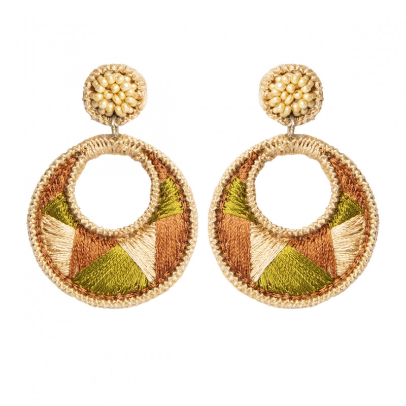 Pendientes tamaño medio Tantrend color marrón multicolor nueva temporada