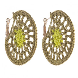 Pendientes de aro marca Tantrend color verde de mujer