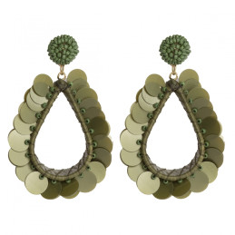 Pendientes largos Tantrend color verde