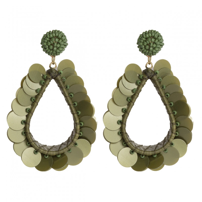 Pendientes largos Tantrend color verde