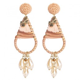 Pendientes largos Tantrend color rosa de mujer