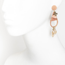 Pendientes largos Tantrend color rosa tienda online
