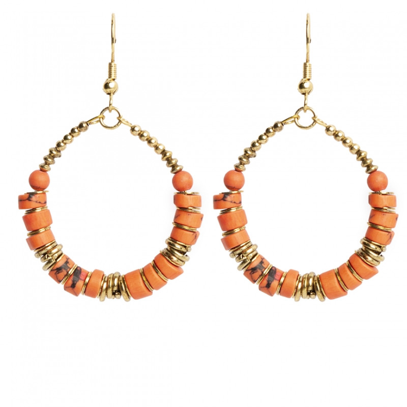 Pendientes tamaño medio Tantrend color naranja de señora