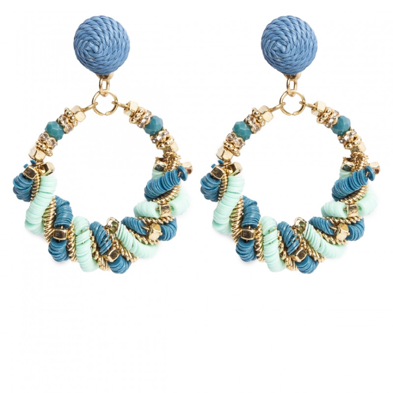 Pendientes tamaño medio Tantrend color azul celeste de mujer