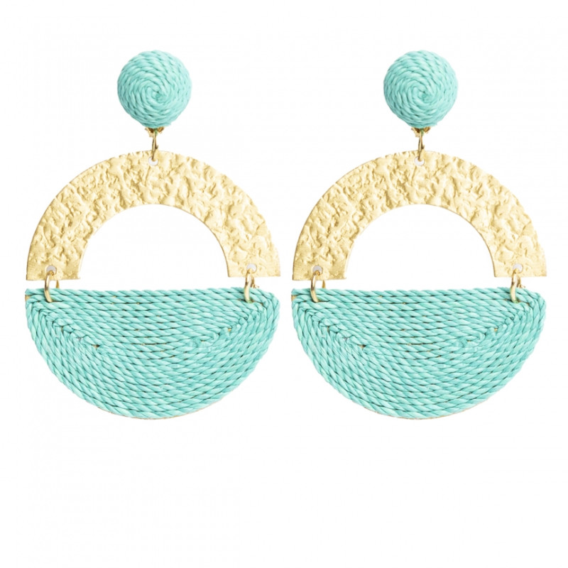 Pendientes largos Tantrend color azul celeste