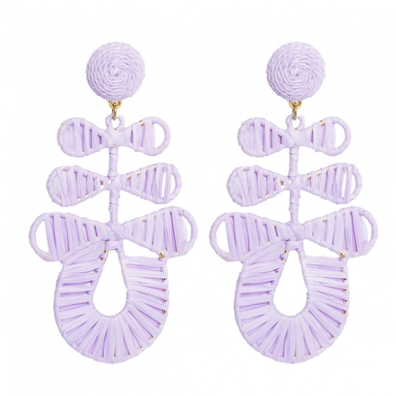 Pendientes largos Tantrend color lila de seora