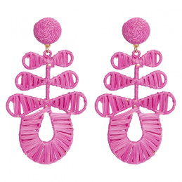 Pendientes largos Tantrend color fucsia de chica