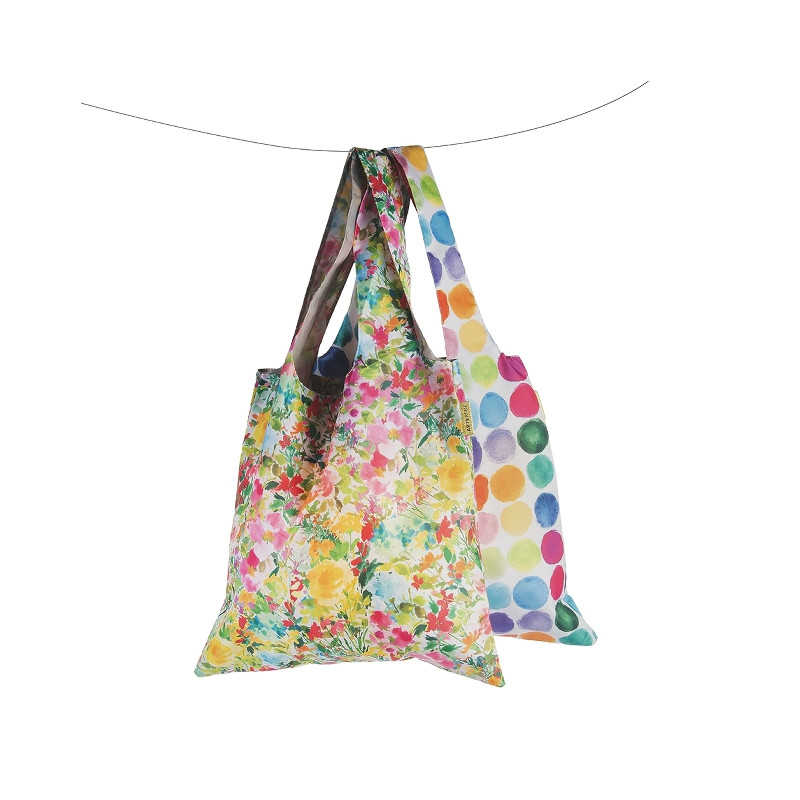 Bolsa tote reutilizable Artebene de topos multicolor Artebene (es la de atrás)