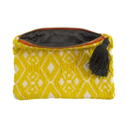 Neceser multiusos Artebene en colores vivos de colores amarillo y crudo abierto