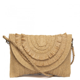 Bolso clutch Tantrend color beige tipo rafia nueva temporada