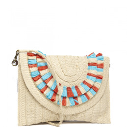 Bolso clutch Tantrend color marfil/multicolor de chica 2025
