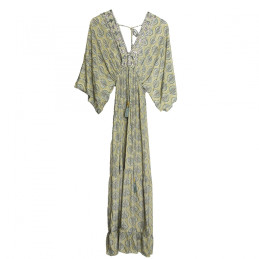 Vestido largo Tantrend color verde LINEA BOHO SOUL