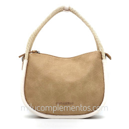 Bolso marca Caramelo color beige de mujer de la colección Leonor