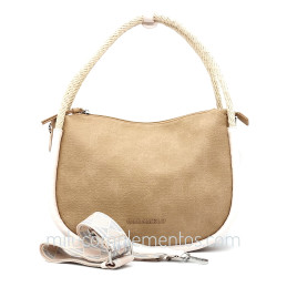 Bolso Caramelo color beige de mujer de la colección Leonor con correa de bandolera