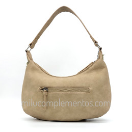 Bolso Caramelo color beige de mujer de la colección Leticia trasera