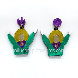 Pendientes de metacrilato MARI 2.0 efecto espejo en tienda online
