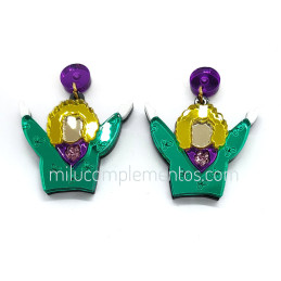 Pendientes de metacrilato MARI 2.0 efecto espejo para cualquier fiesta