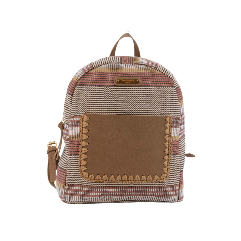 Mochila backpack lines Simosastre color camel de mujer de la colección Adele