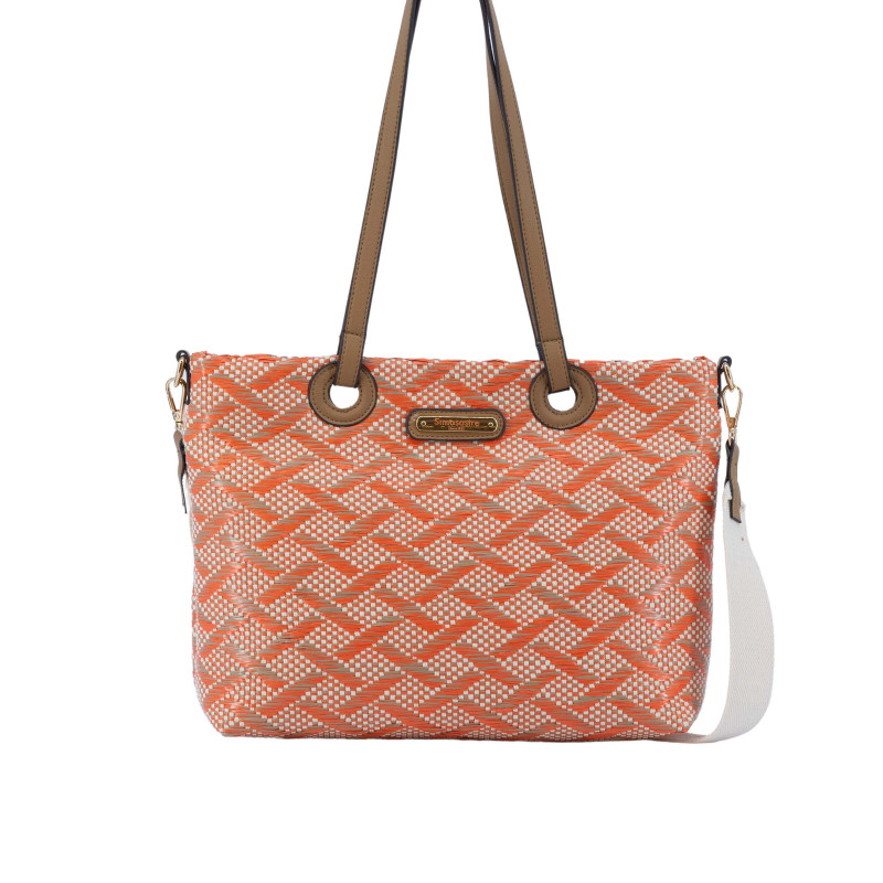 Bolso bandolera tipo tote Simosastre color camel de mujer de la colección Amelie temporada primavera verano