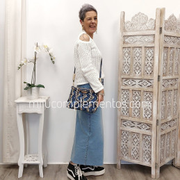 Bolso bandolera Simosastre color azul de mujer de la colección Anete primavera verano