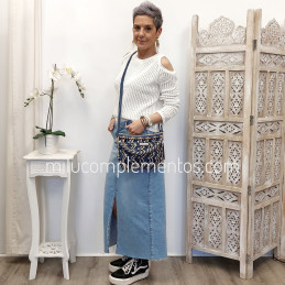 Bolso bandolera Simosastre color azul de mujer de la colección Anete con bandolera