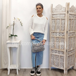 Bolso bandolera Simosastre plata de mujer de la colección Brigitte con asa corta