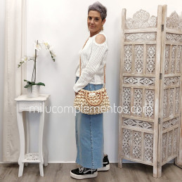 Bolso bandolera Simosastre cobre/beige de mujer de la colección Cecile primavera verano 2025