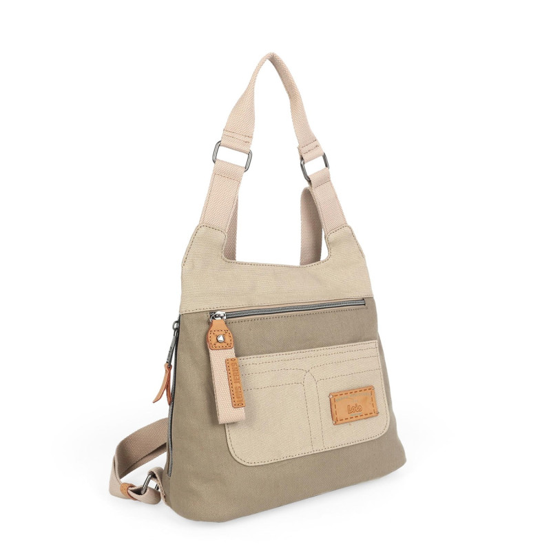 Bolso-mochila de seguridad Lois color beige de mujer de la colección Abilene