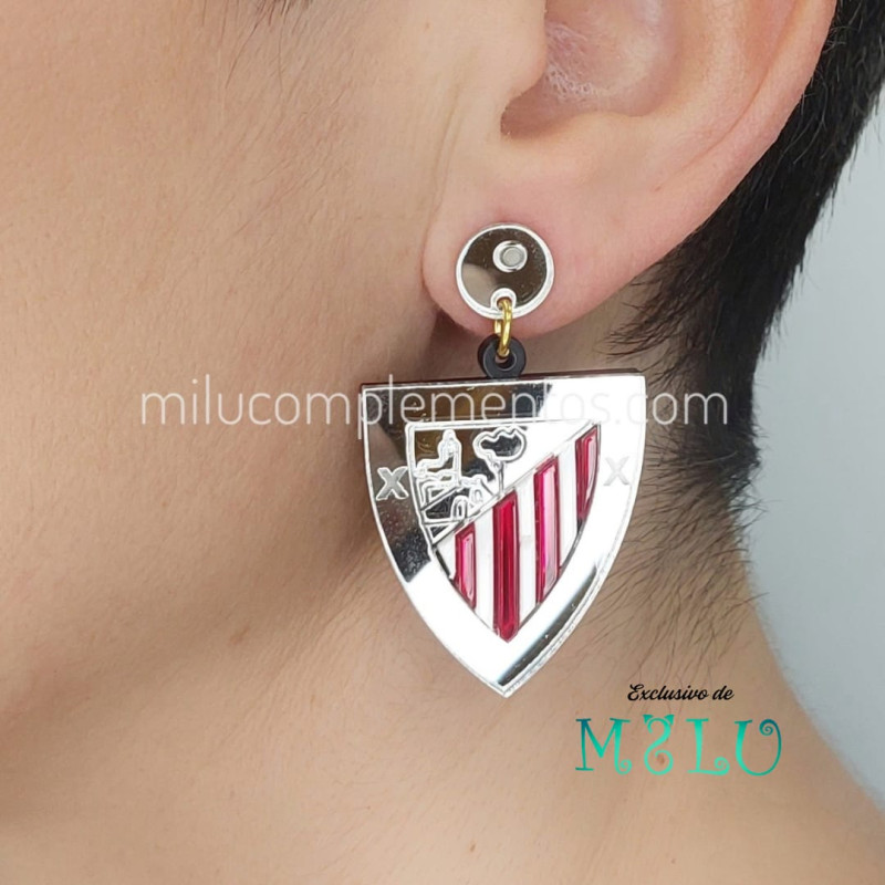 Pendientes de metacrilato ROJIBLANCOS efecto espejo