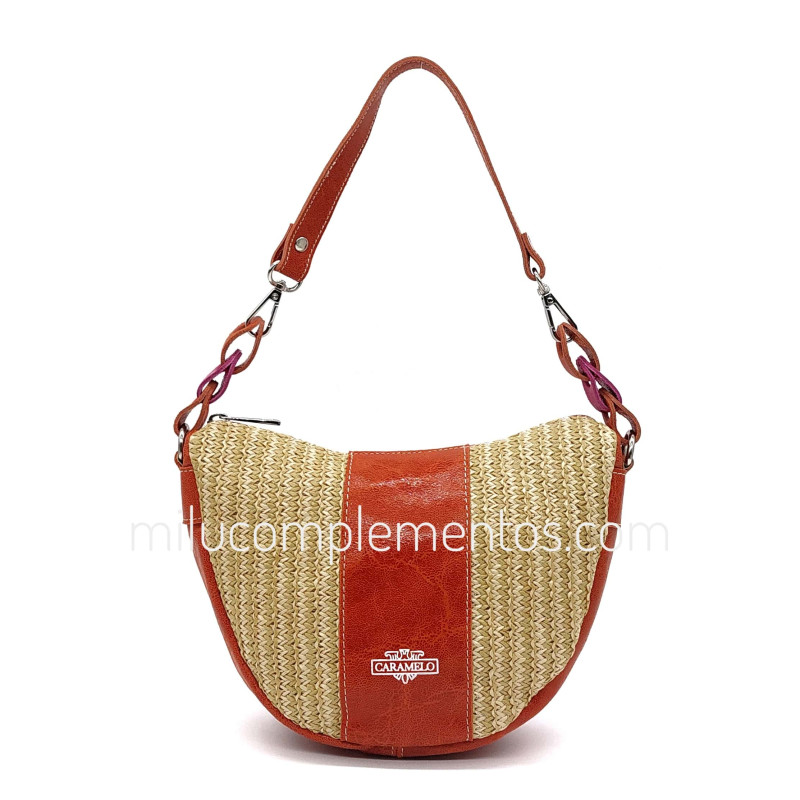 Bolso bandolera Caramelo color naranja de mujer de la colección Laia