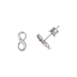 Pendientes del infinito de plata de ley 925 con circonitas blancas