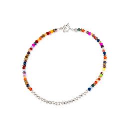 Pulsera multicolor de plata de ley 925