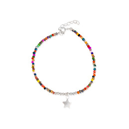 Pulsera multicolor de plata de ley 925