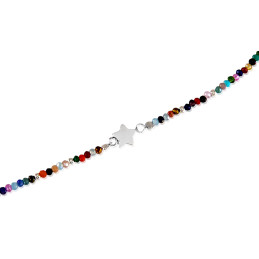 Pulsera multicolor con estrella de plata de ley 925