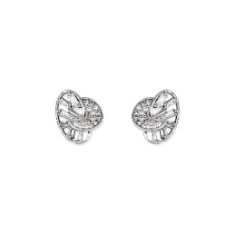 Pendientes abstractos de plata de ley 925 con circonitas blancas