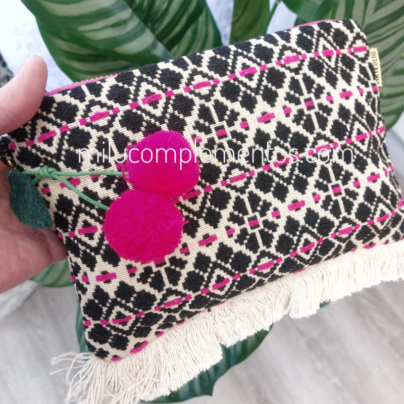 Neceser multiusos Artebene en colores vivos en colores fucsia y negro