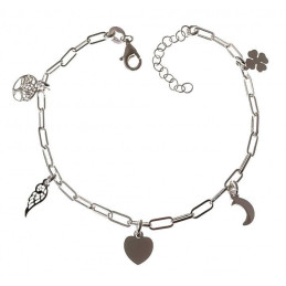 Pulsera de fetiches de plata de ley 925