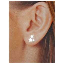 Pendientes estrellas de plata de ley 925 de mujer