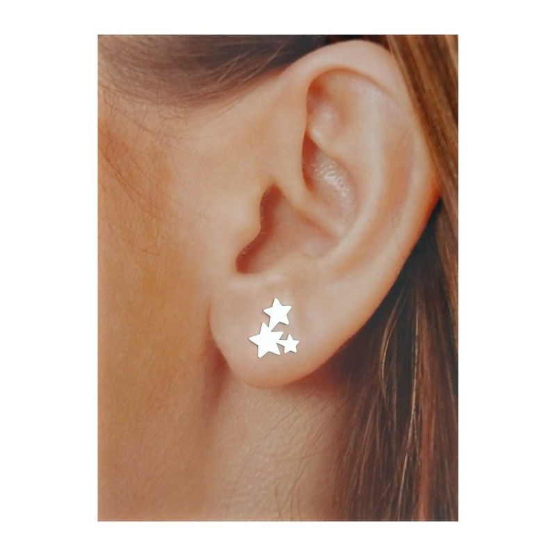 Pendientes estrellas de plata de ley 925 de mujer