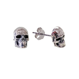 Pendientes calavera de plata de ley 925 de mujer