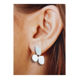 Pendientes lisos de plata de ley 925 de mujer